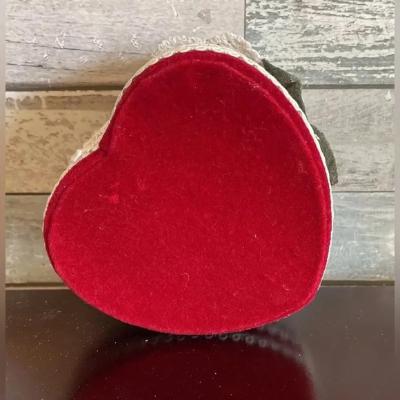 3 Vtg Valentine’s Day Heart Red Fabric 4” Trinket Jewelry Gift Boxes Cupid Love - Picture 8 of 14